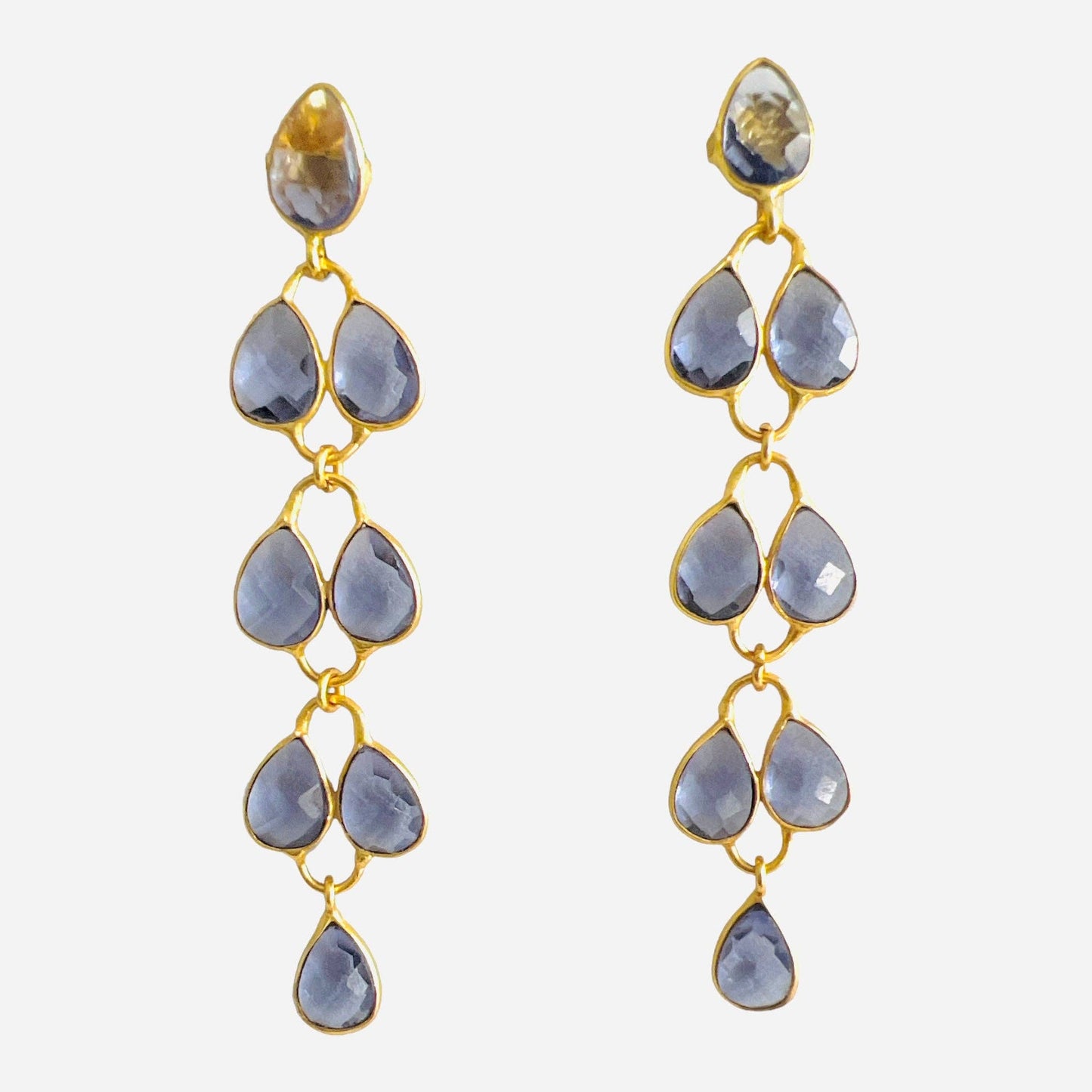 Mia Gold Earring - 11 Gemstone Options: Turquoise