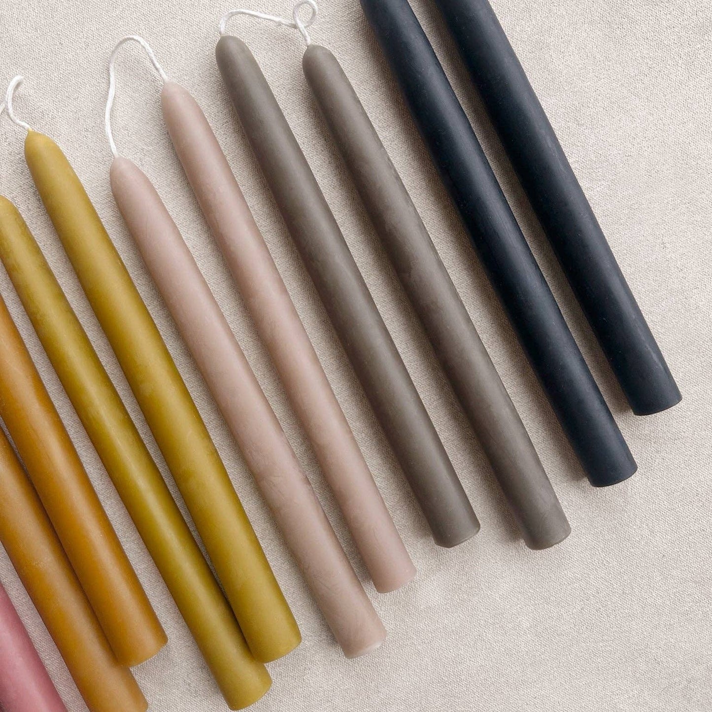 9" Heirloom Beeswax Taper Candles: Rosewater