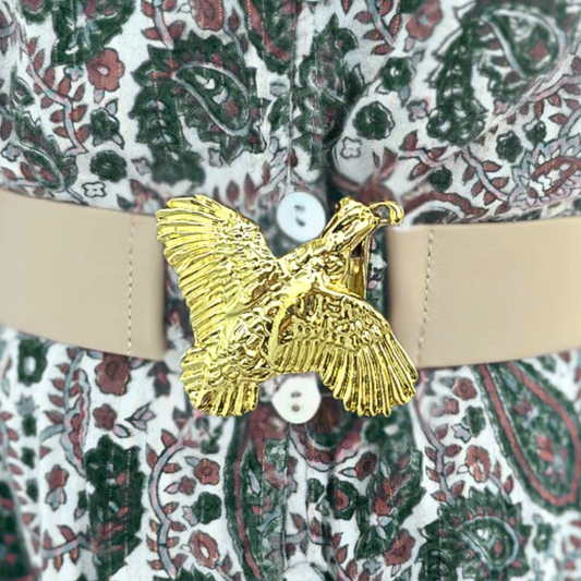 Pheasant Interchangeable Belt Buckle w/ Gold Finish