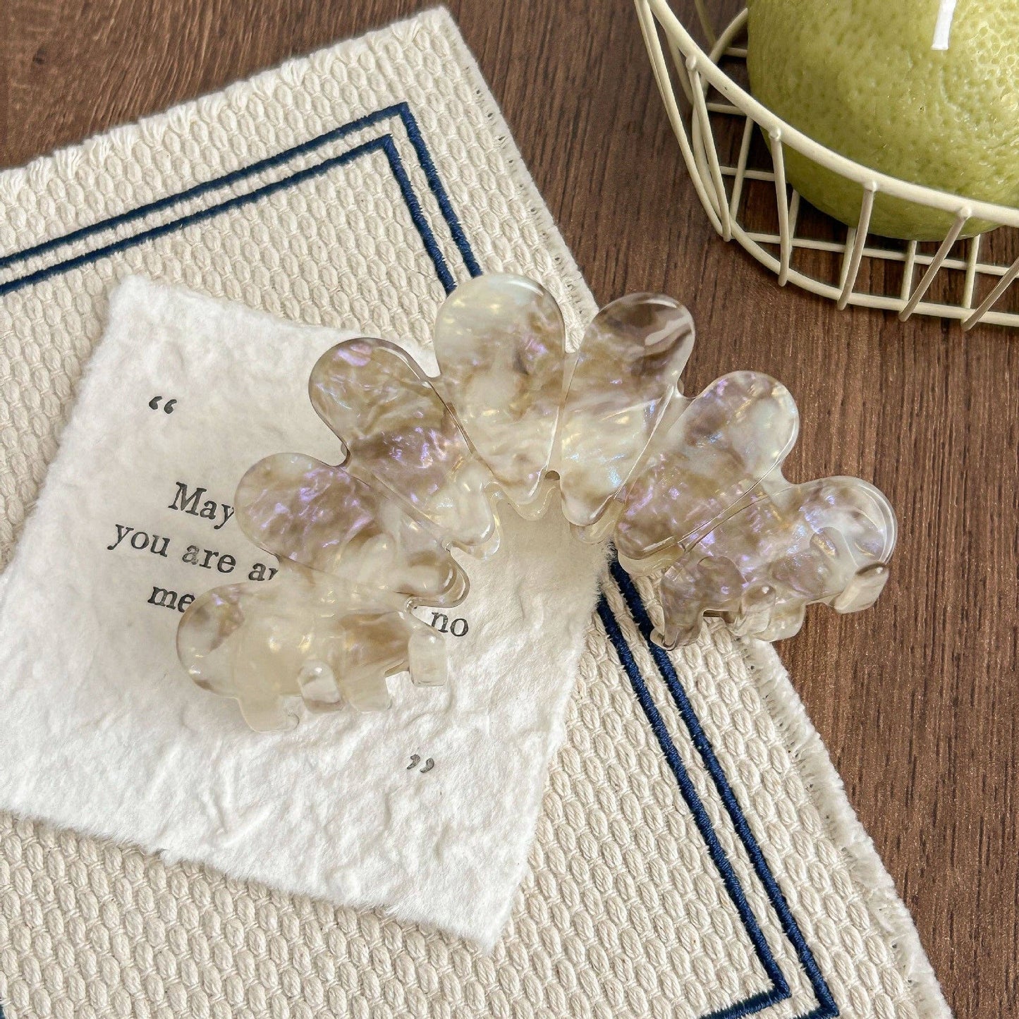 Elegant Geometric Acetate Hair Claw Clips DP25F983: White