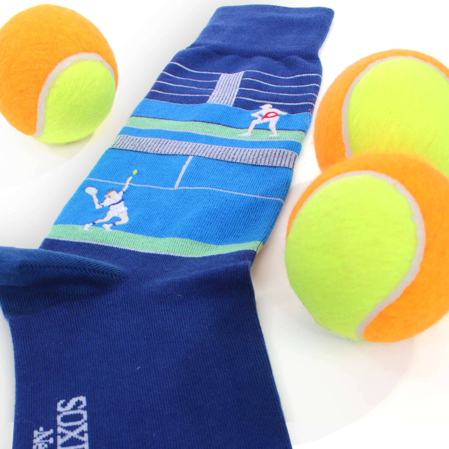 "Break Point" - Tennis Themed Fine Men's Socks