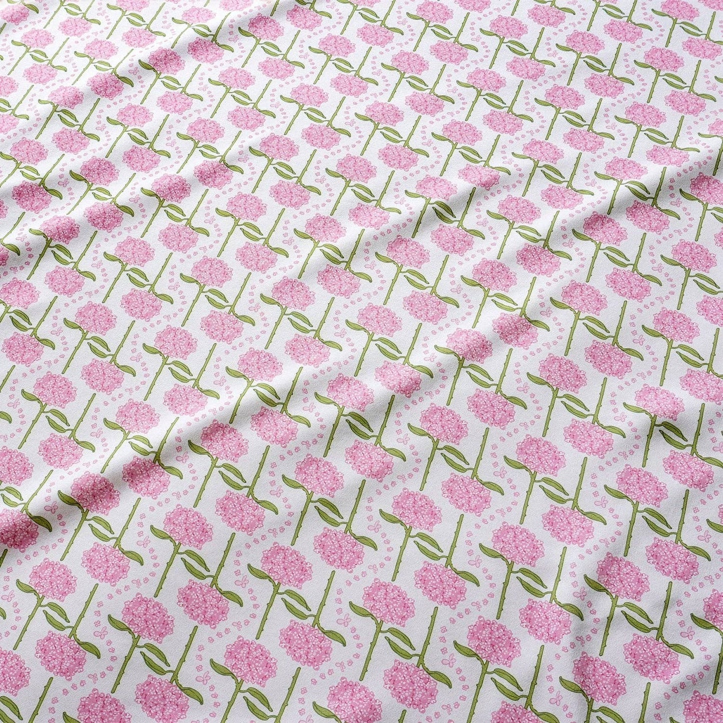 Pink Hydrangeas Women’s Button Polo Short Pajama Set: Coastal Bloom - Pink / S