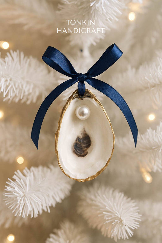Oyster Shell Christmas Ornament 2: With pearl