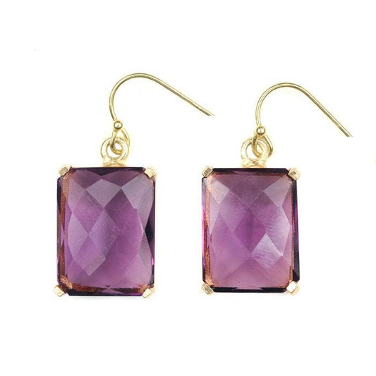 Pandora Earring - (11 Gemstone Options): Amethyst Quartz