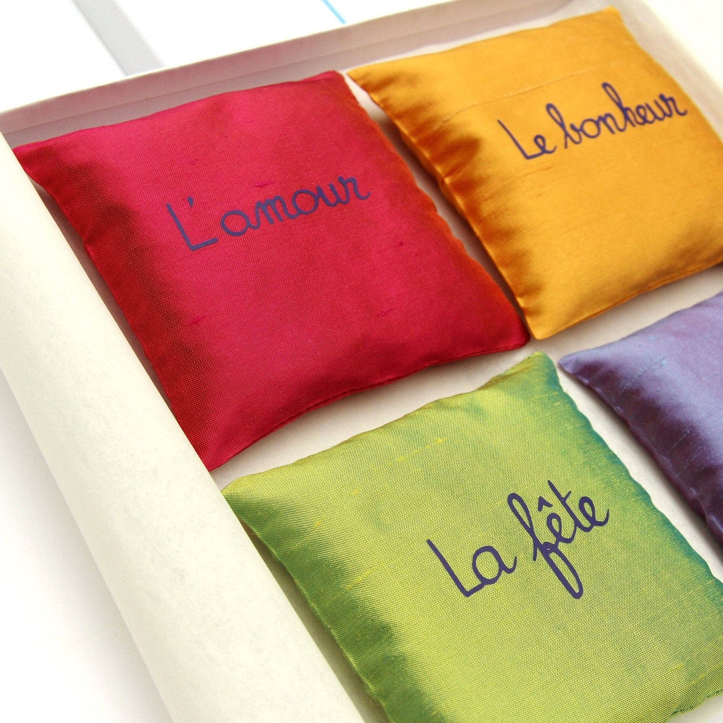 4 silk lavender sachets - 5 color sets - Mothers' Day gift: B45