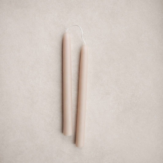 9" Heirloom Beeswax Taper Candles: Salt