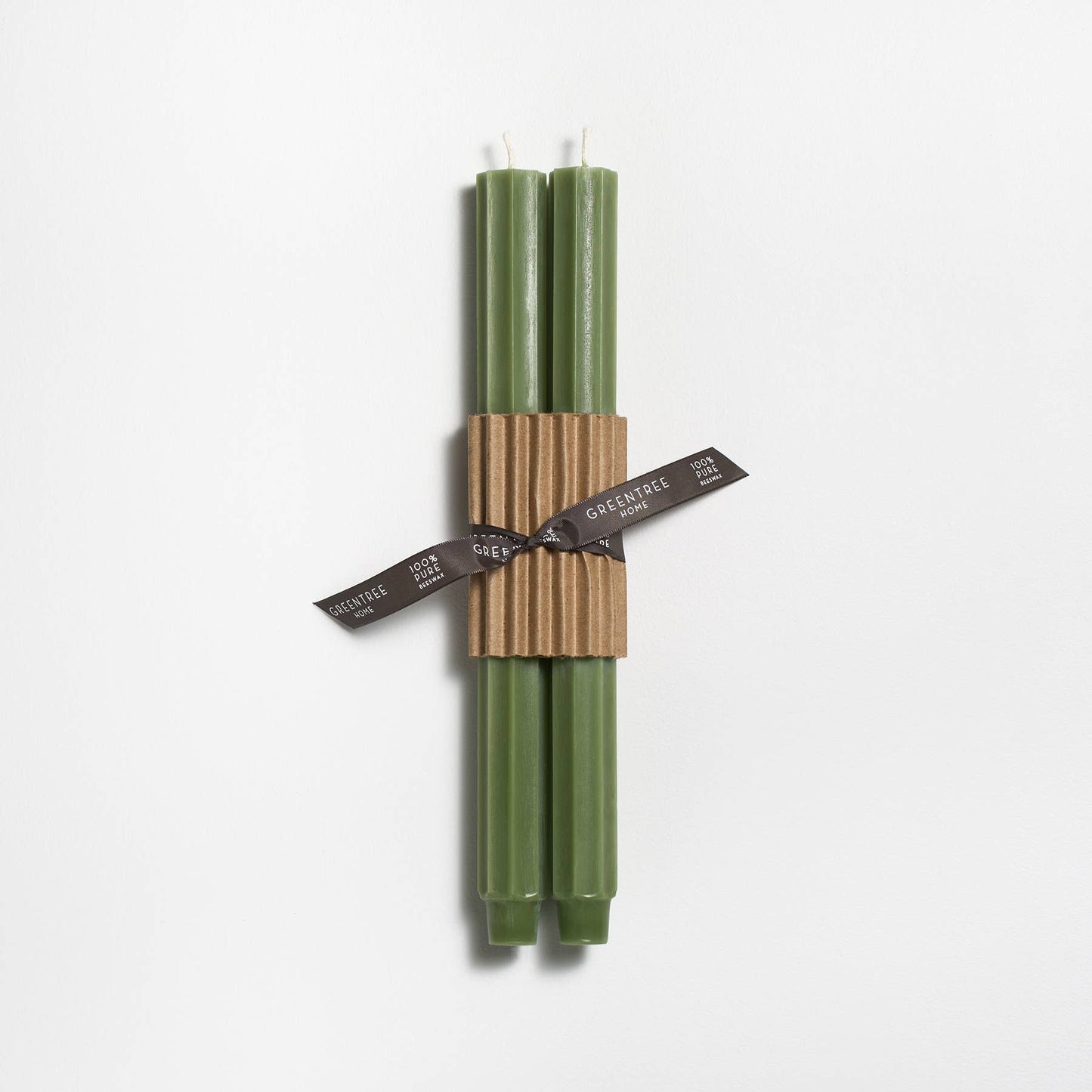 12" Fluted Church Tapers: Spring green