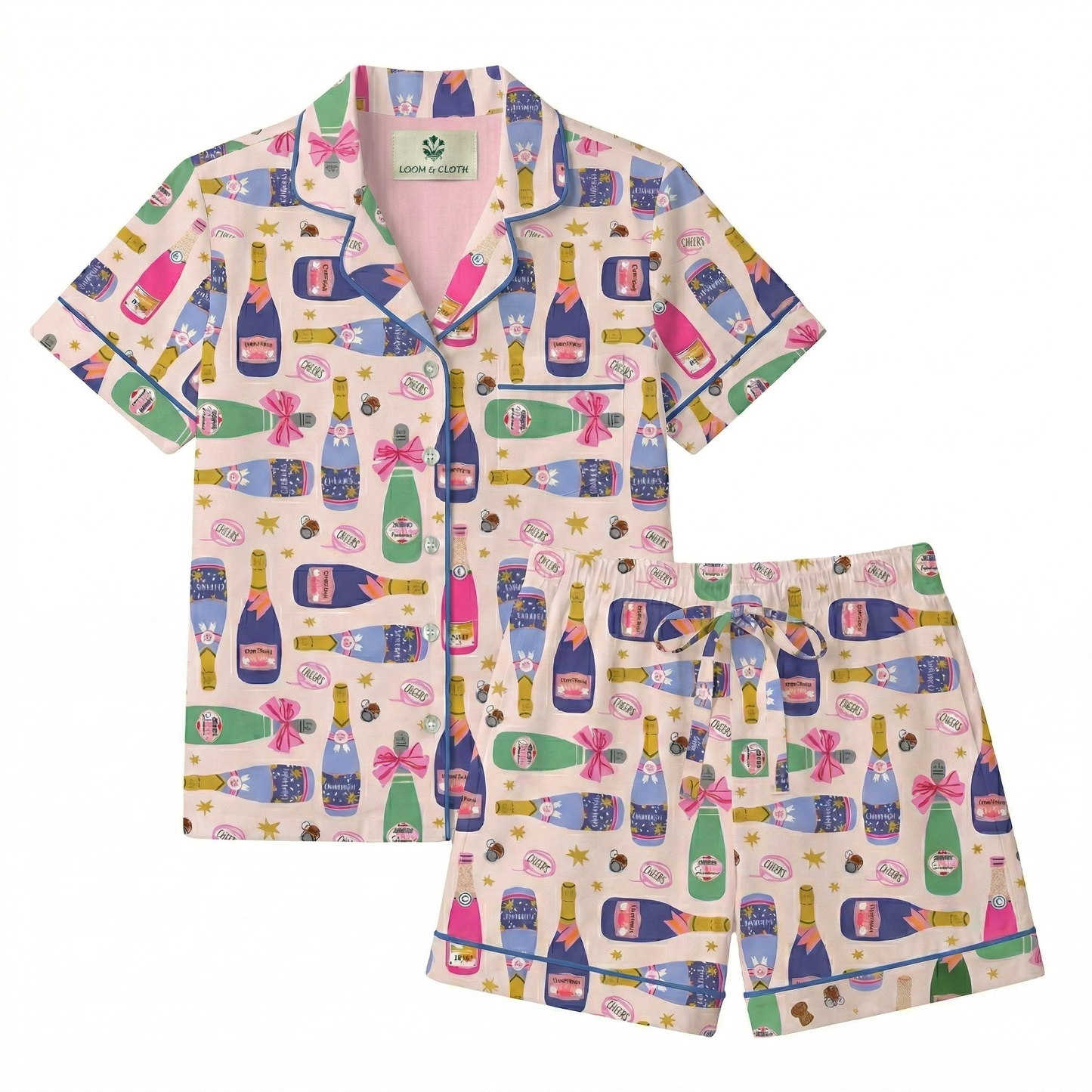 Festive Fizz Short Sleeved Pajama Set | PJs: L