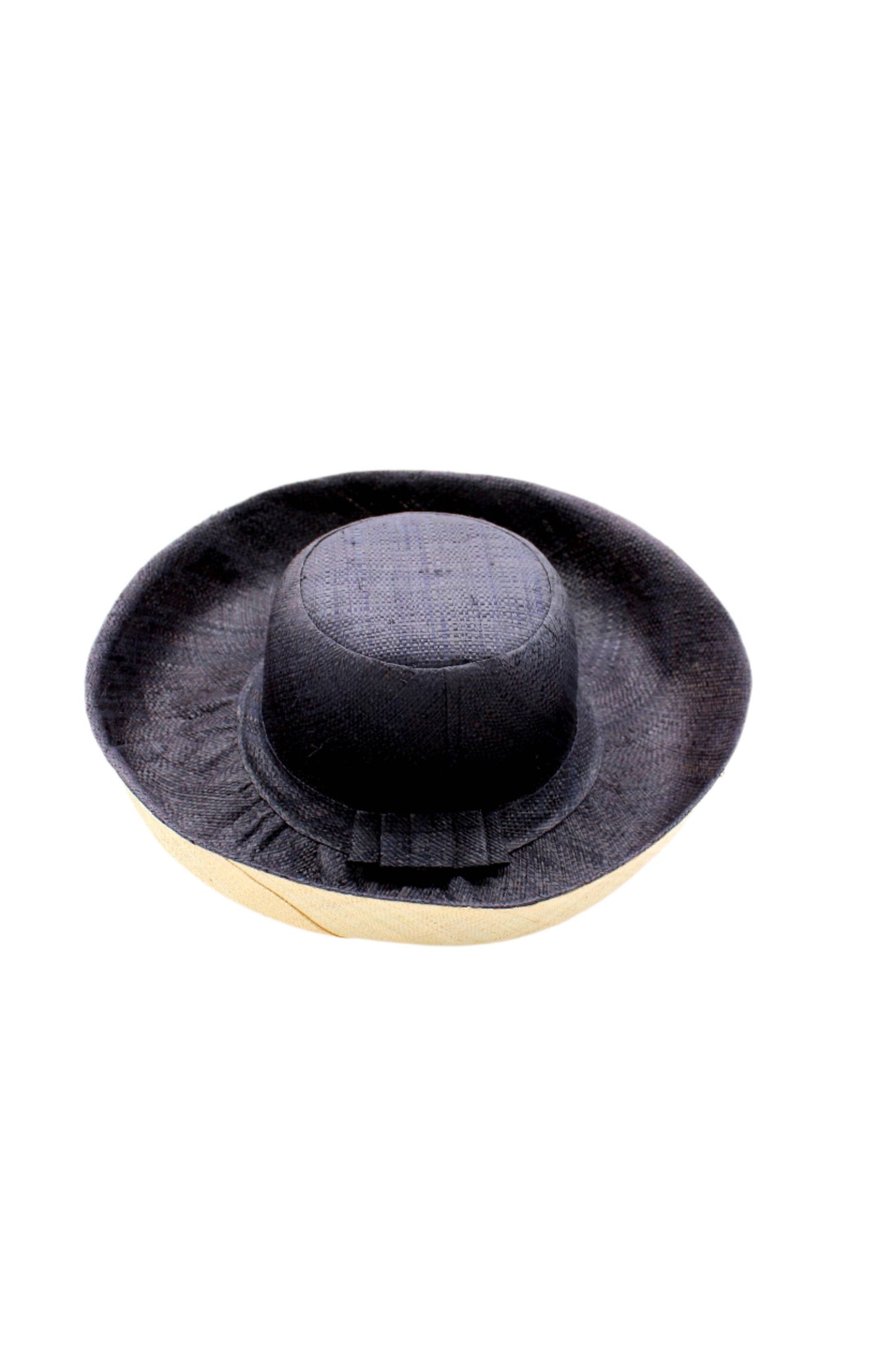 Monica 5" & 7" Wide Brim Two Tone Packable Straw Sun Hats: Saffron Two Tone / 7" Brim