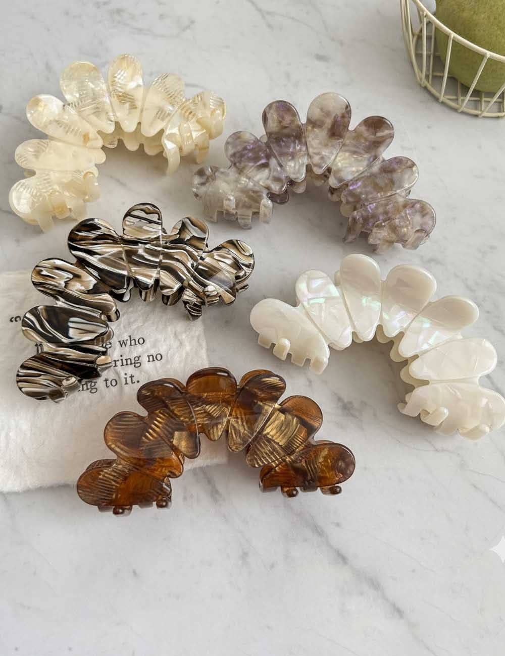 Elegant Geometric Acetate Hair Claw Clips DP25F983: White