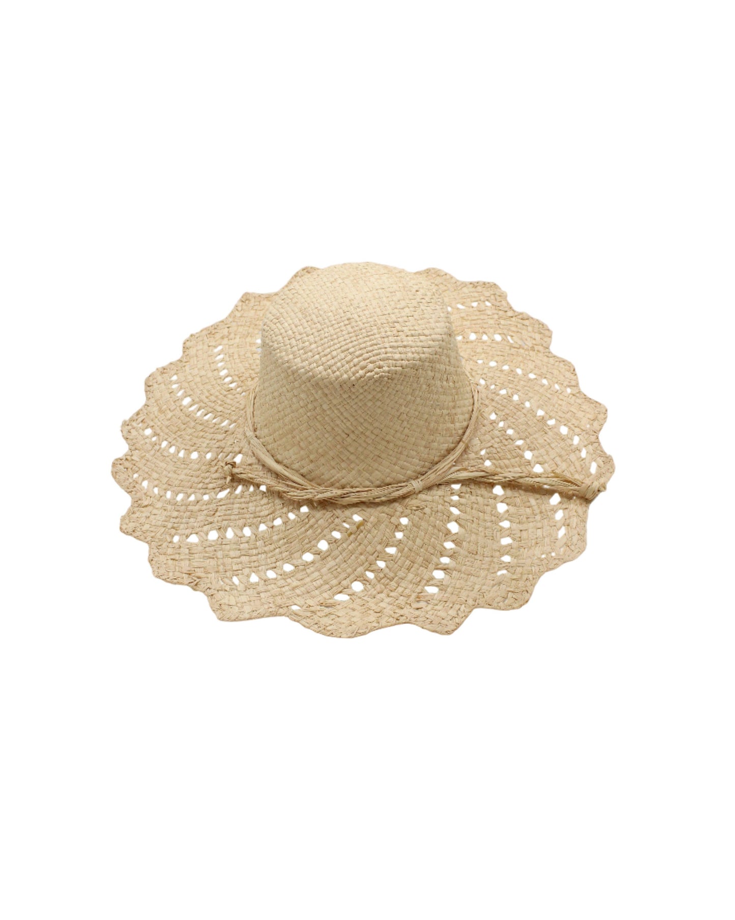 Sara 4.5" Brim Woven Raffia Straw Sun Hats with Zigzag Edge: Fuchsia