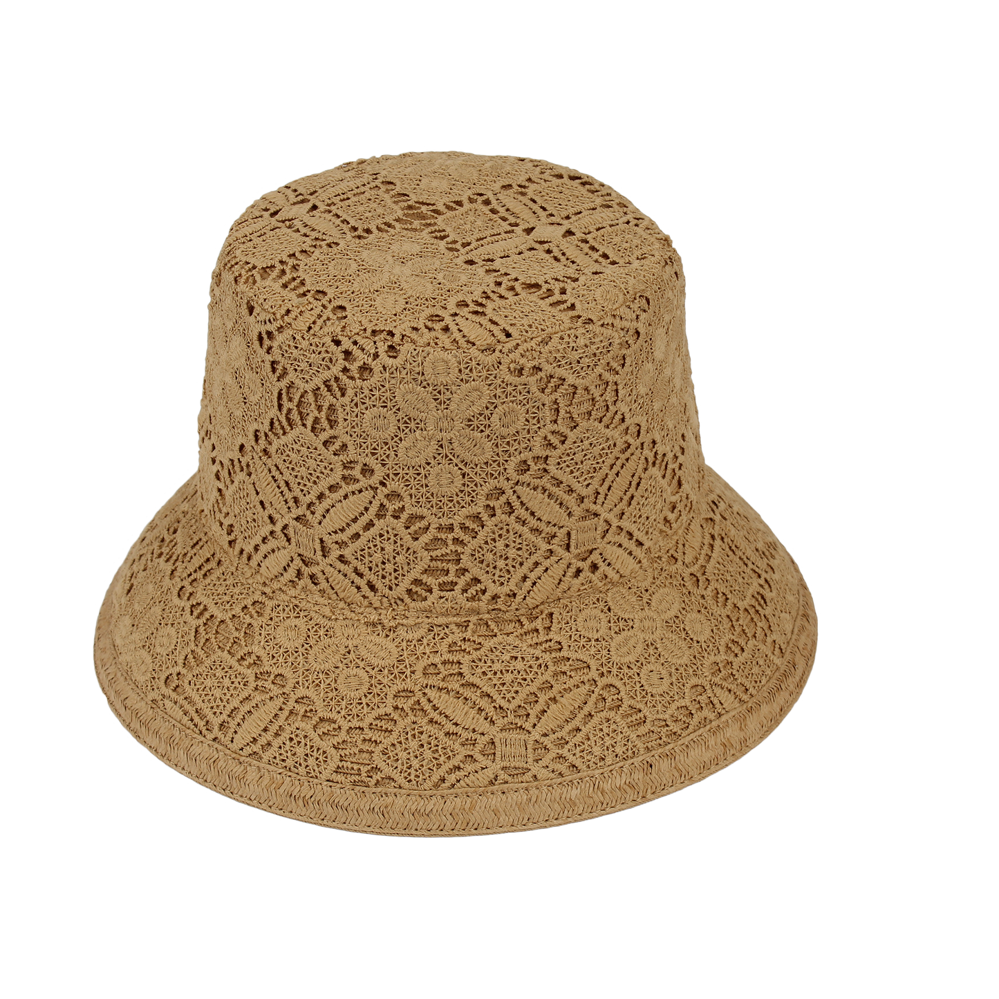 Lace Overlay Bucket Paper Braid 8198  Hat Spring
