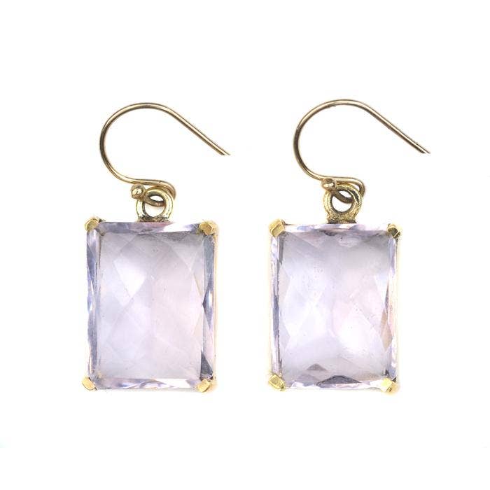 Pandora Earring - (11 Gemstone Options): Ruby Quartz