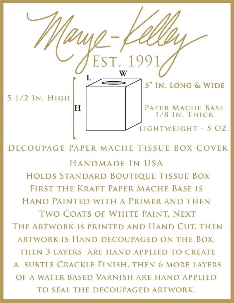 Antique Bird Eggs Tissue Box Cover: Paper Mache