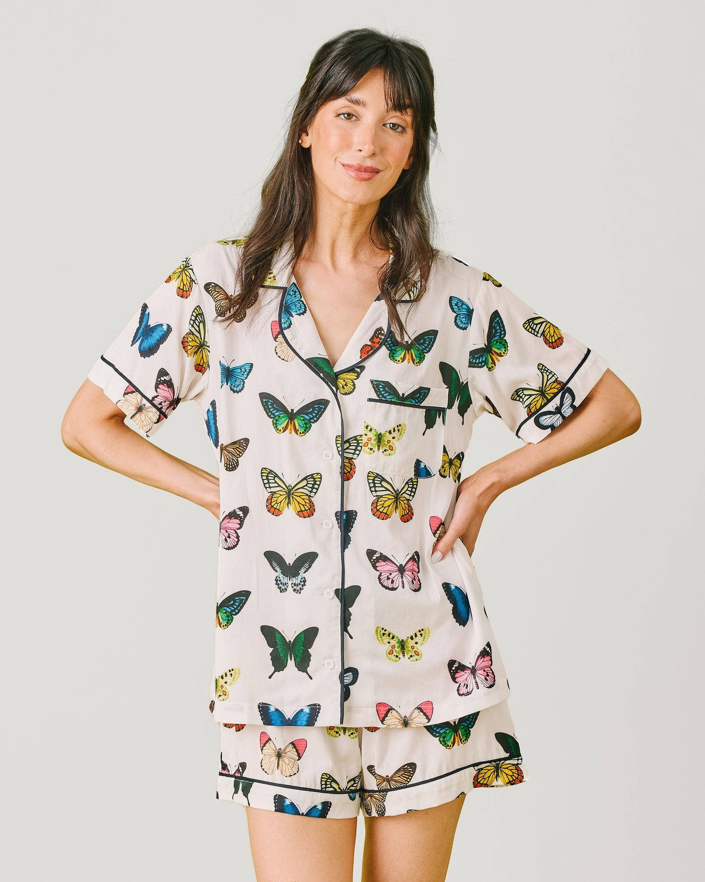 Mariposa Pajama Shorts Set: Multi / L
