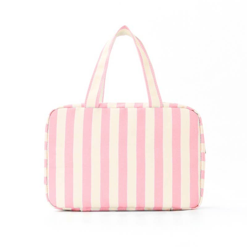 Striped Hanging Toiletry & Makeup Organizer Bag | 40P599: BLUE IVORY
