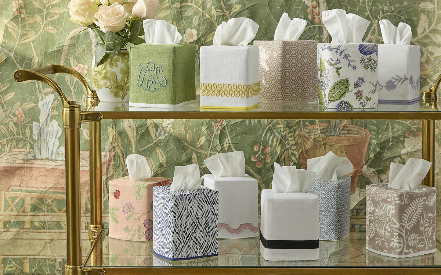 Duma Diamond Tissue Box Cover Grass