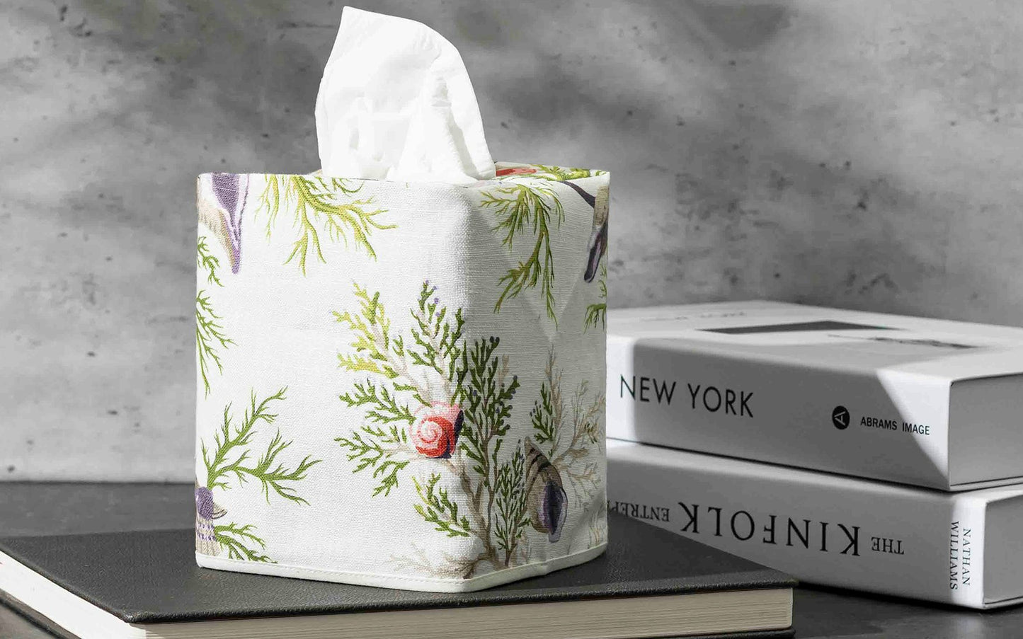 Del Tesoro Linen Tissue Box Cover