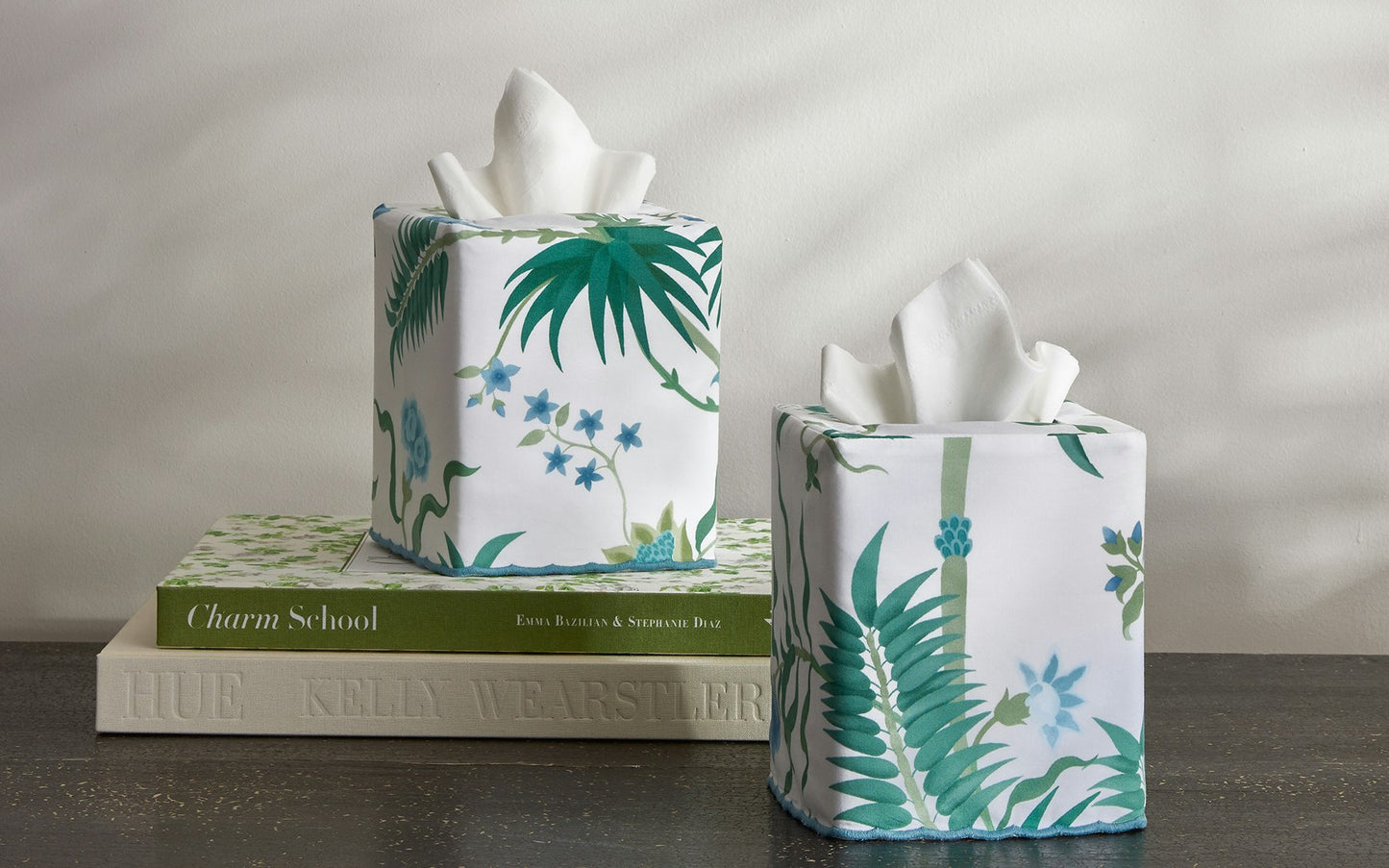 Palmrya Tissue Box Cover Emerald