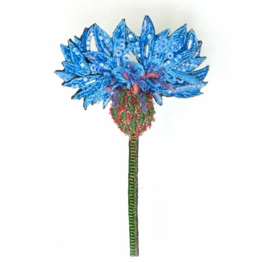 Blue Cornflower Brooch Pin