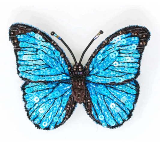 Blue Morpho Brooch Pin