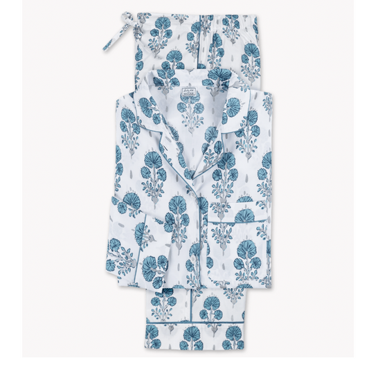 Luca Pajama Set in Joplin Mineral Blue