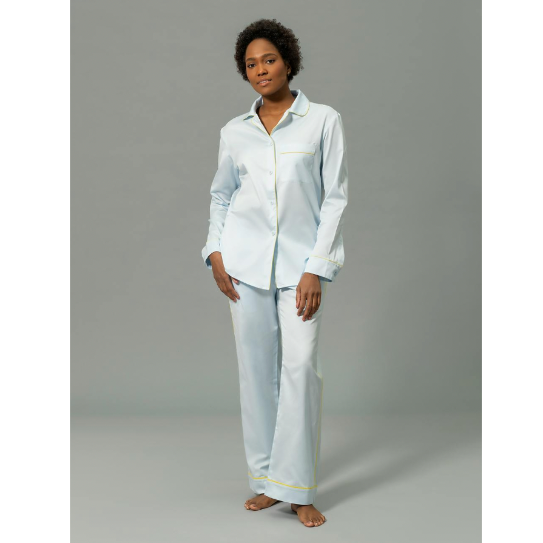 Nocturne Violet with Grass Piping Pajama Set