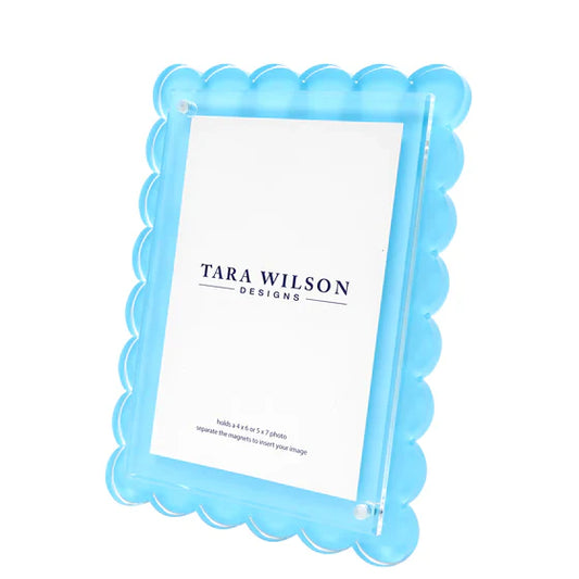 Pastel Blue Scalloped Picture Frame