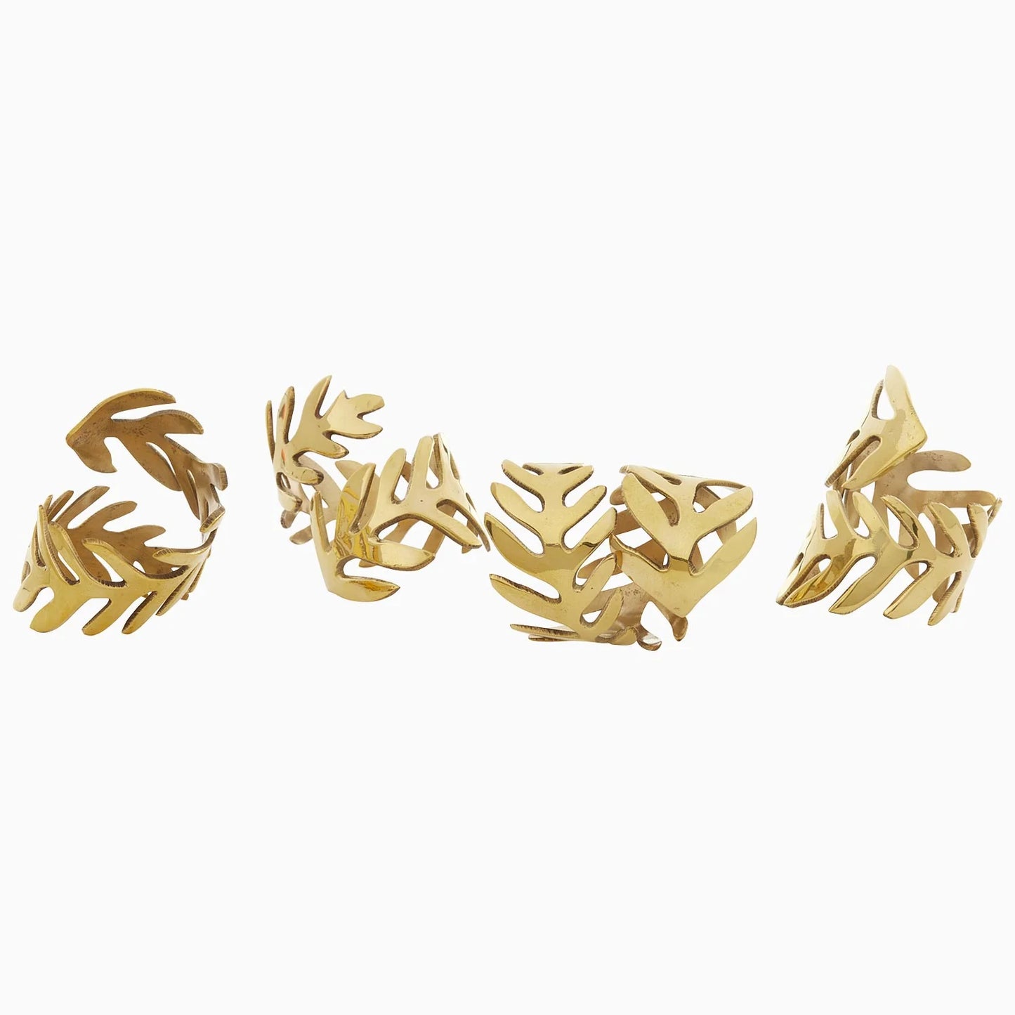 Gold Fern Napkin Rings (Set of 4)