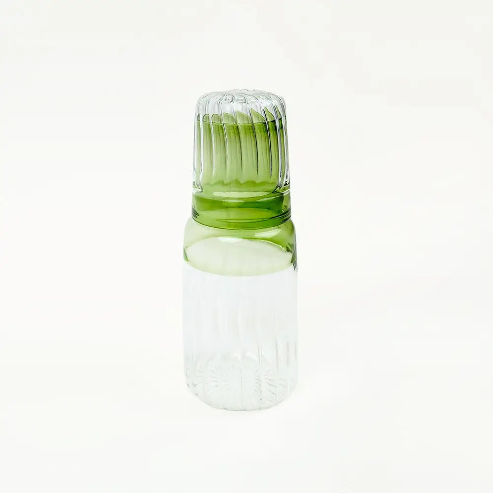 Handcrafted Borosilicate Ribbed Carafe with Tumbler