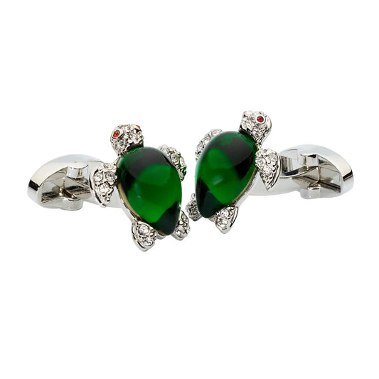 Emerald Enamel Turtle Cufflinks
