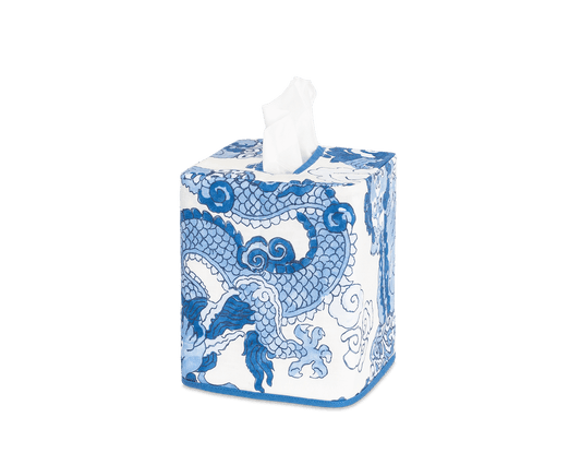 Magic Mountain Tissue Box Cover Porcelain Blue