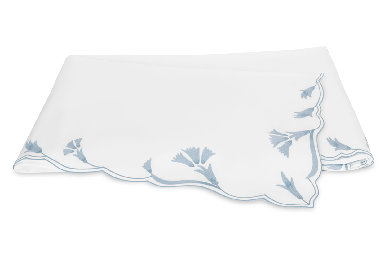 Matouk Marcella Flat Sheet in Hazy Blue - King