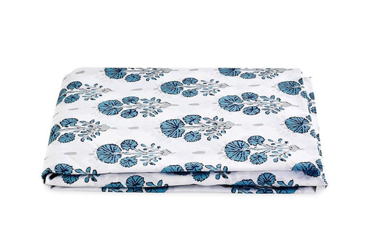 Matouk Joplin Fitted Sheet in Mineral Blue - Cal King