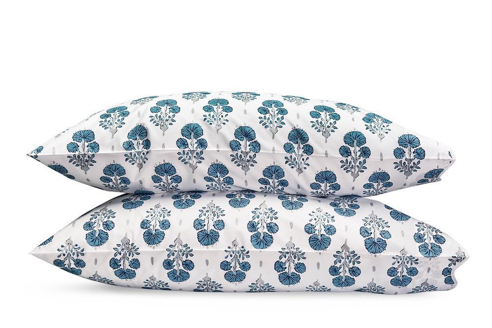 Matouk Joplin Pillowcase Pair in Mineral Blue - King