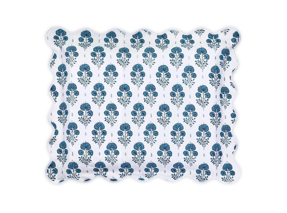 Matouk Joplin Euro Sham in Mineral Blue - Euro