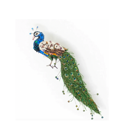 Jeweled Peacock Brooch Pin