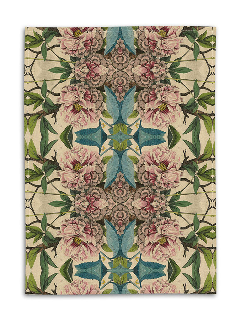 Avenida Home Peonies Linen Tea Towel