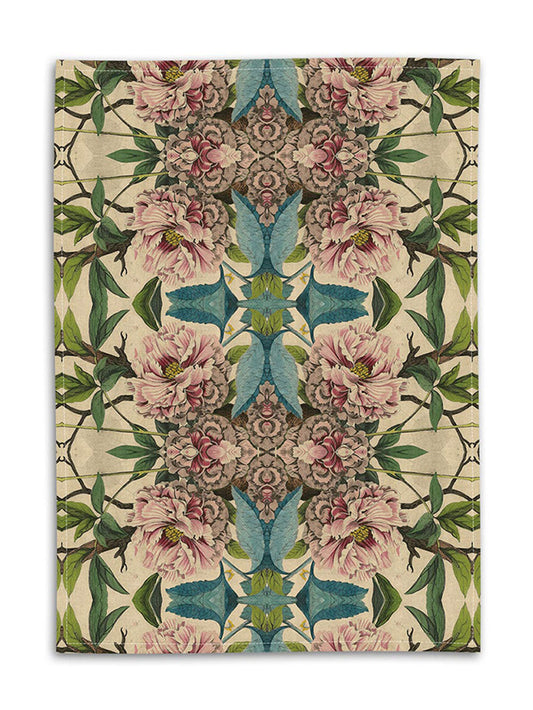 Avenida Home Peonies Linen Tea Towel