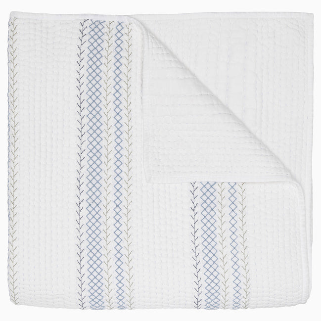 John Robshaw Rimi Light Indigo Organic Quilt