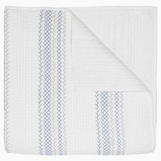 John Robshaw Rimi Light Indigo Organic Quilt