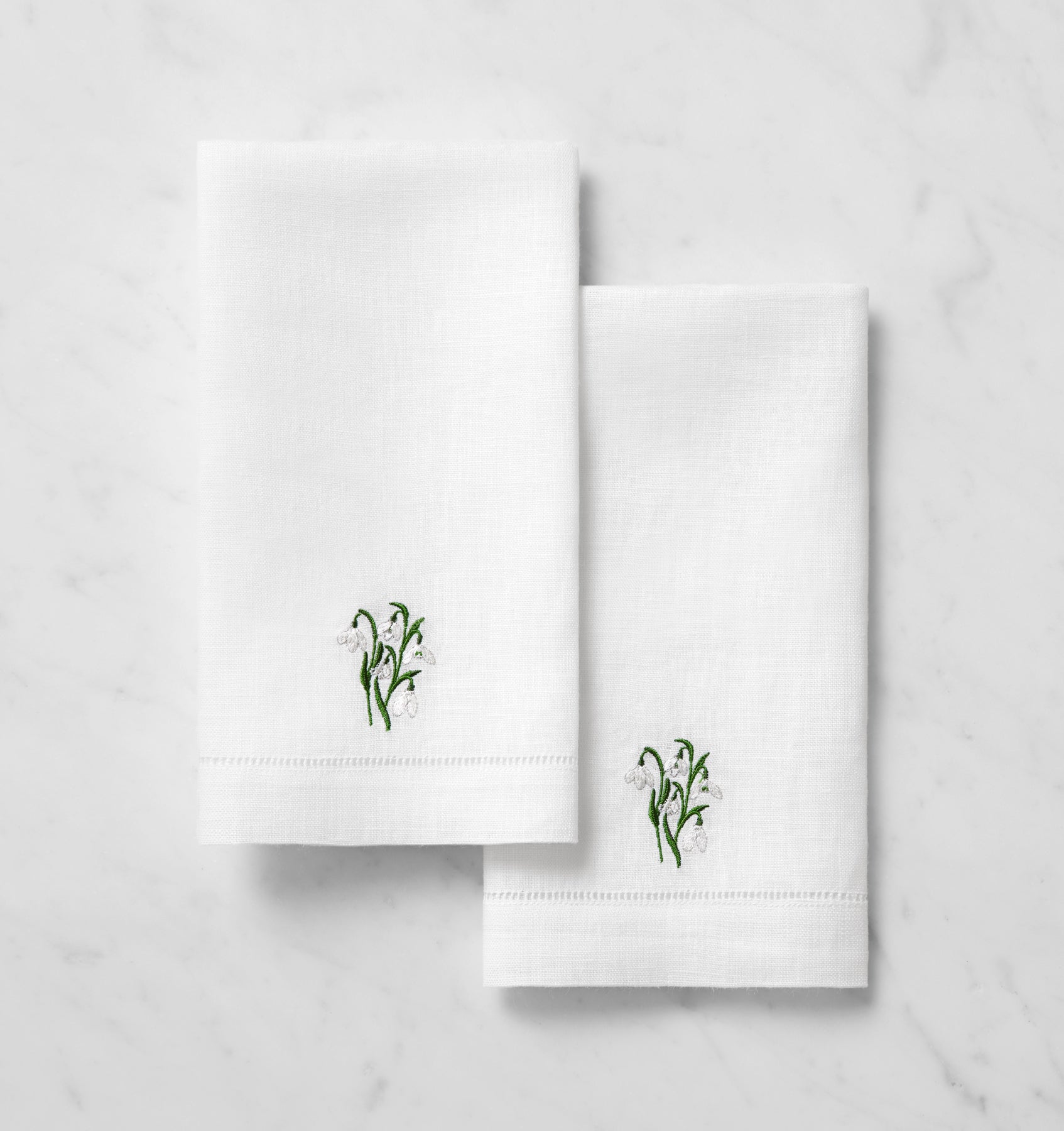 SFERRA Fiorenza Guest Towels - Snowdrop (January)
