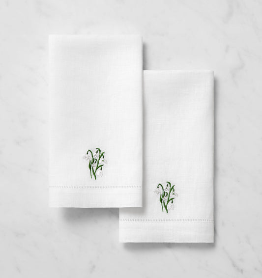 SFERRA Fiorenza Guest Towels - Snowdrop (January)