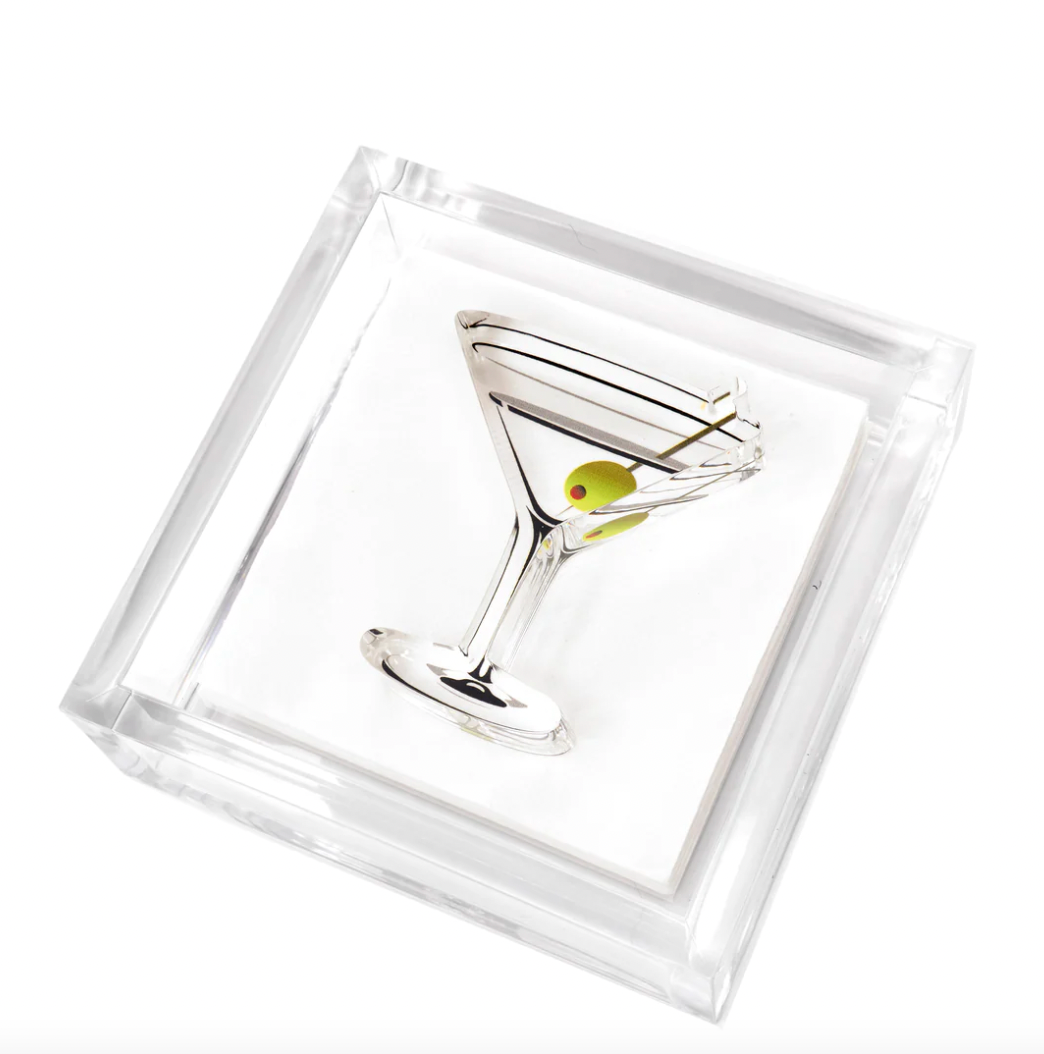 Cocktail Napkin Holder With Martini Weight