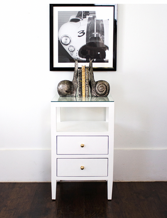 Roscoe White Lacquer End Table