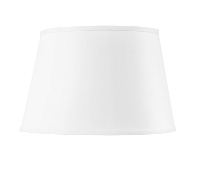 16 inch White Linen Shade with Nickel Hardware