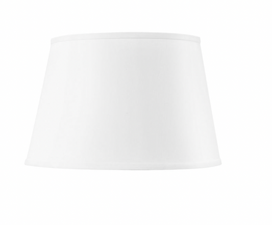 16 inch White Linen Shade with Nickel Hardware
