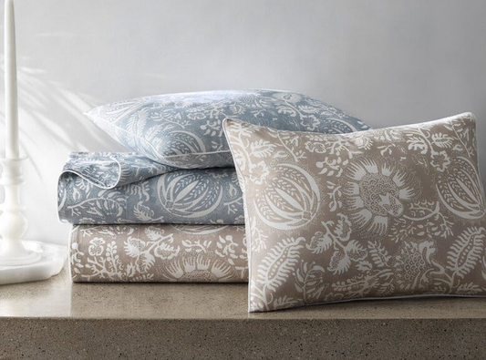 Granada Quilted Coverlet in Hazy Blue