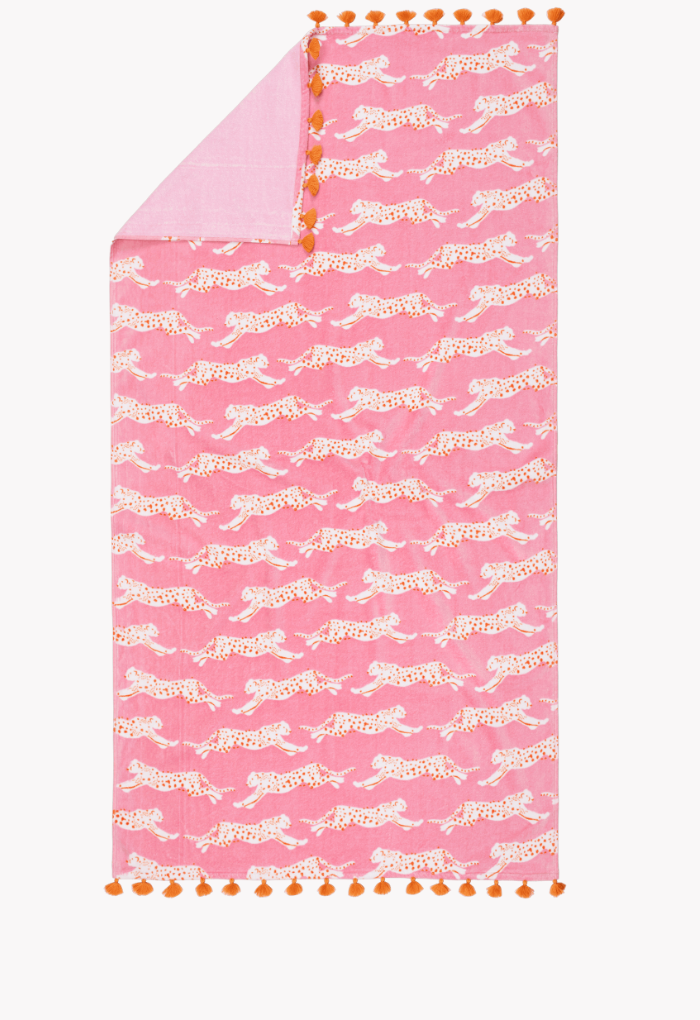 Leaping Leopard Beach Towels