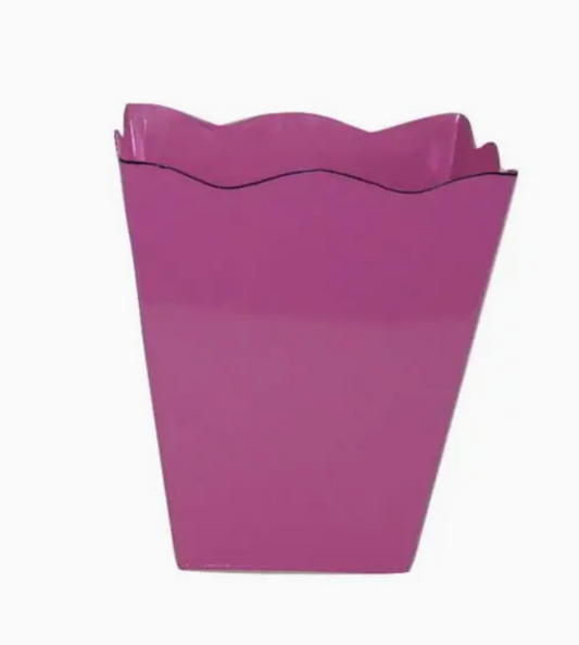 Fuschia Metal Trash Basket